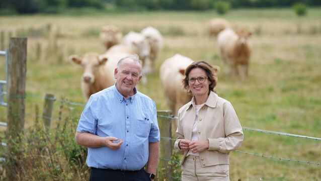 Commissioner for the Environment, Water Resilience and a Competitive Circular Economy, Jessika Roswall, visiting European Economic and Social Committee (EESC) President Séamus Boland’s farm in Ballycumber, Co Offaly. <p>Commissioner for the Environment, Water Resilience and a Competitive Circular Economy, Jessika Roswall, visiting European Economic and Social Committee (EESC) President Séamus Boland’s farm in Ballycumber, Co Offaly.</p>