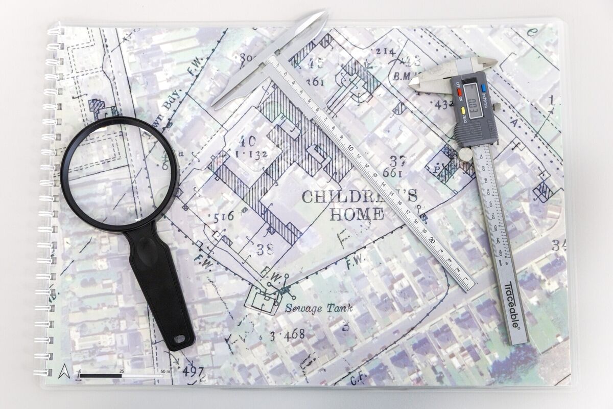 Historical maps of the mother and baby home in Tuam. Picture: Liam McBurney/PA Wire