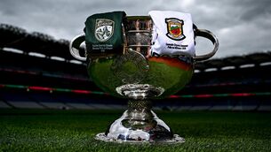 <p>DARK CLOUDS GATHERING: The Sam Maguire is pictured at Croke Park alongside the jerseys of Kerry and Mayo ahead of the All-Ireland SFC final. Pic: David Fitzgerald/Sportsfile</p> <p>DARK CLOUDS GATHERING: The Sam Maguire is pictured at Croke Park alongside the jerseys of Kerry and Mayo ahead of the All-Ireland SFC final. Pic: David Fitzgerald/Sportsfile</p>