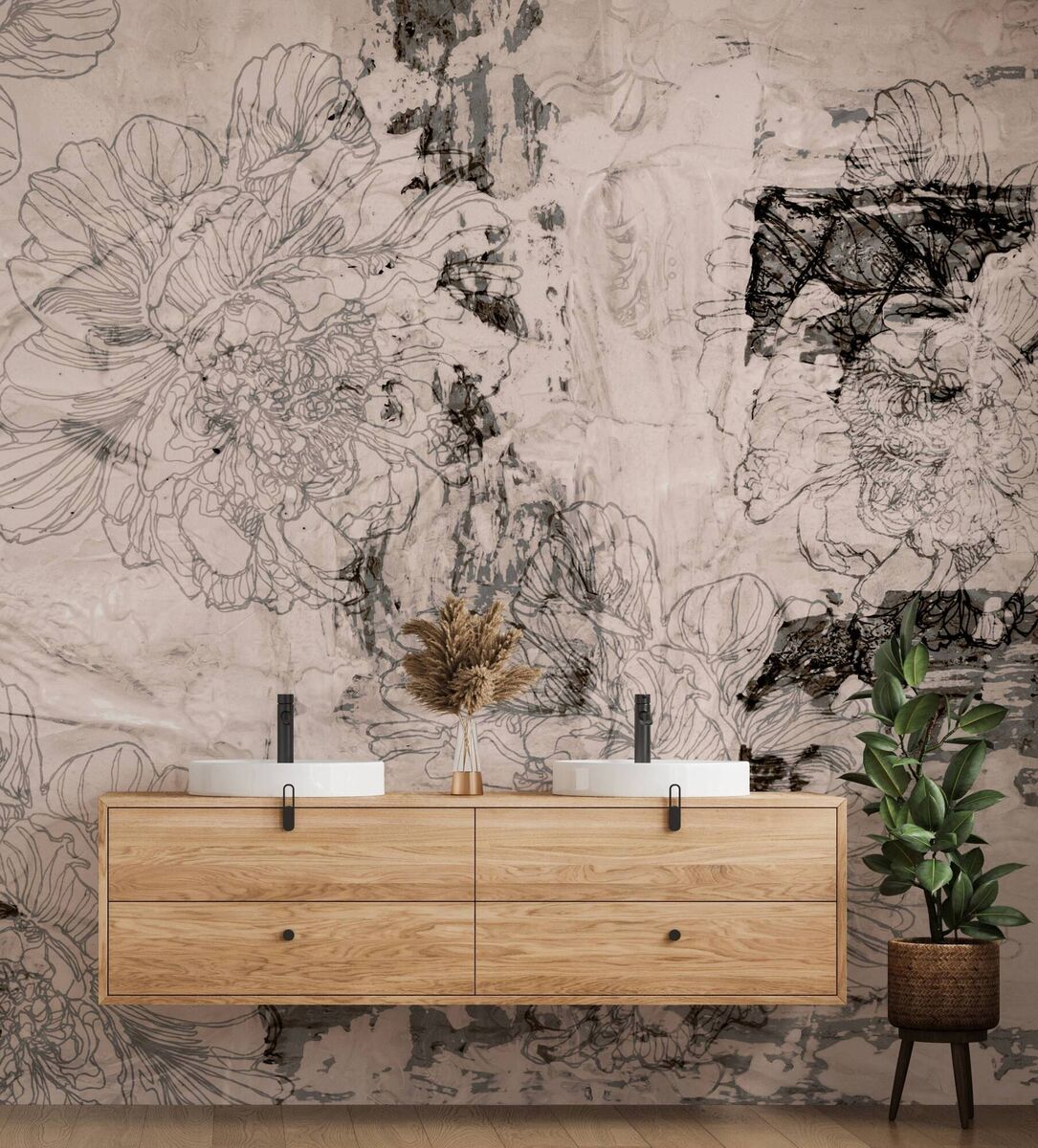 Do it with a mural: Here a super-scale picture, Peony Whisper Harmony Mural by Giulio Lurissevich, says it all; €49 per square metre, Wall Sauce. Do it with a mural: Here a super-scale picture, Peony Whisper Harmony Mural by Giulio Lurissevich, says it all; €49 per square metre, Wall Sauce.