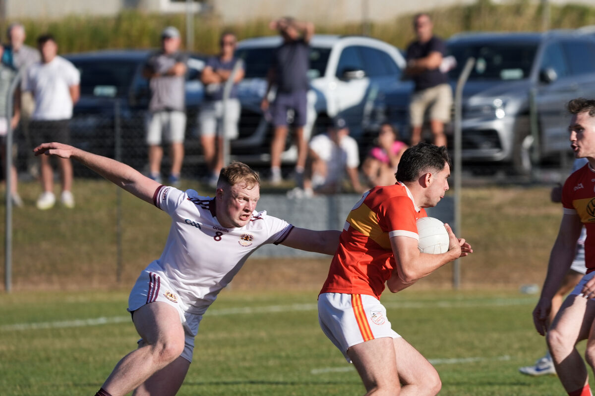 Jack Murphy of Bishopstown tackles Éire Óg’s Jerome Kelleher. Picture by Noel Sweeney Jack Murphy of Bishopstown tackles Éire Óg’s Jerome Kelleher. Picture by Noel Sweeney