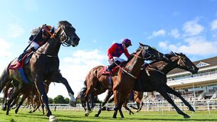 <p>Ipanema Queen &amp; Donagh O'Connor (right) win the Doneraile Handicap from Erosandpsyche  and Kendall Roy. Picture: Healy Racing.</p>