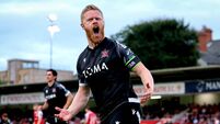 SSE Airtricity League Premier Division St. Patrick's Athletic vs Dundalk Daryl Horgan celebrates scoring the first goal from a penalty 24/7/2026