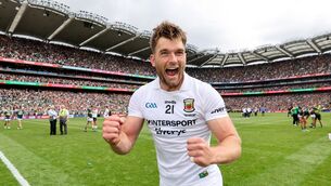 <p>18 season into his Mayo career, Aidan O'Shea has won an All-Ireland medal. Pic: ©INPHO/Ryan Byrne</p>