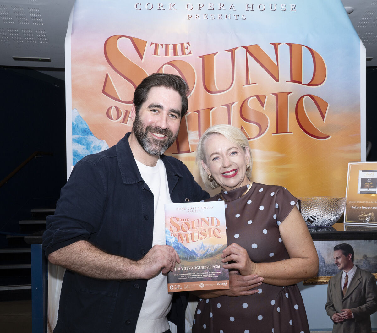 Director Davey Kelleher with Eibhlin Gleeson, CEO of the Cork Opera House, at the opening night of The Sound of Music in Cork Opera House. Picture: Gerard McCarthy.