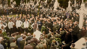 <p>The O'Donovan Rossa Funeral oration by Padraig Pearse at Glasnevin Cemetery on August 1, 1915. Archive photo supplied by Glasnevin Trust. </p>