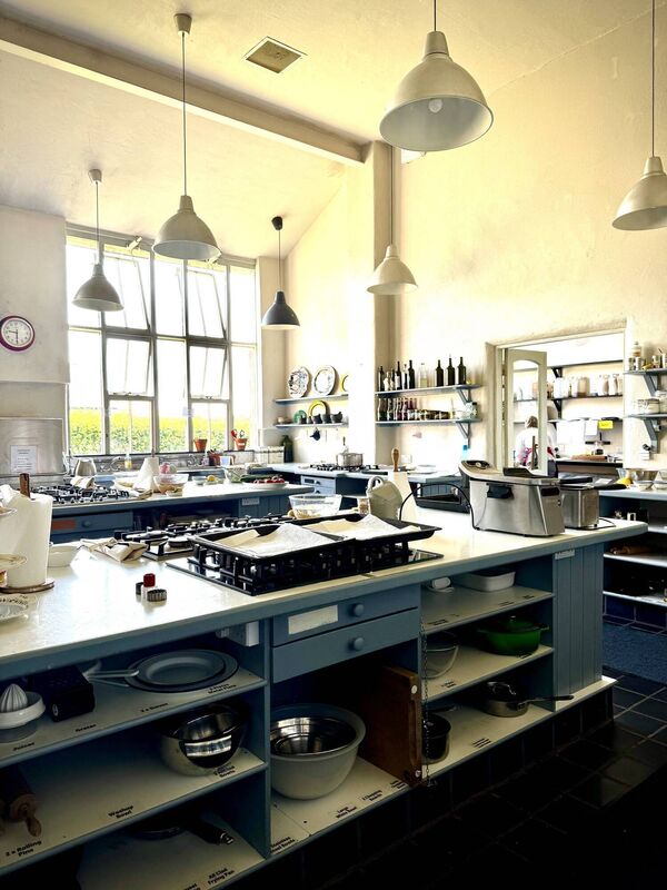 The student kitchens at Ballymaloe Cookery School. The student kitchens at Ballymaloe Cookery School.