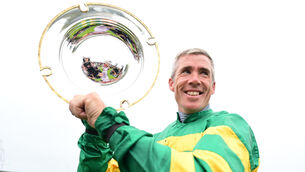 <p>23 years after winning the Connacht Hotel Amateur Handicap on Rapid Deployment, Derek O'Connor won it again on Comfort Zone. Pic: Healy Racing Photo</p>