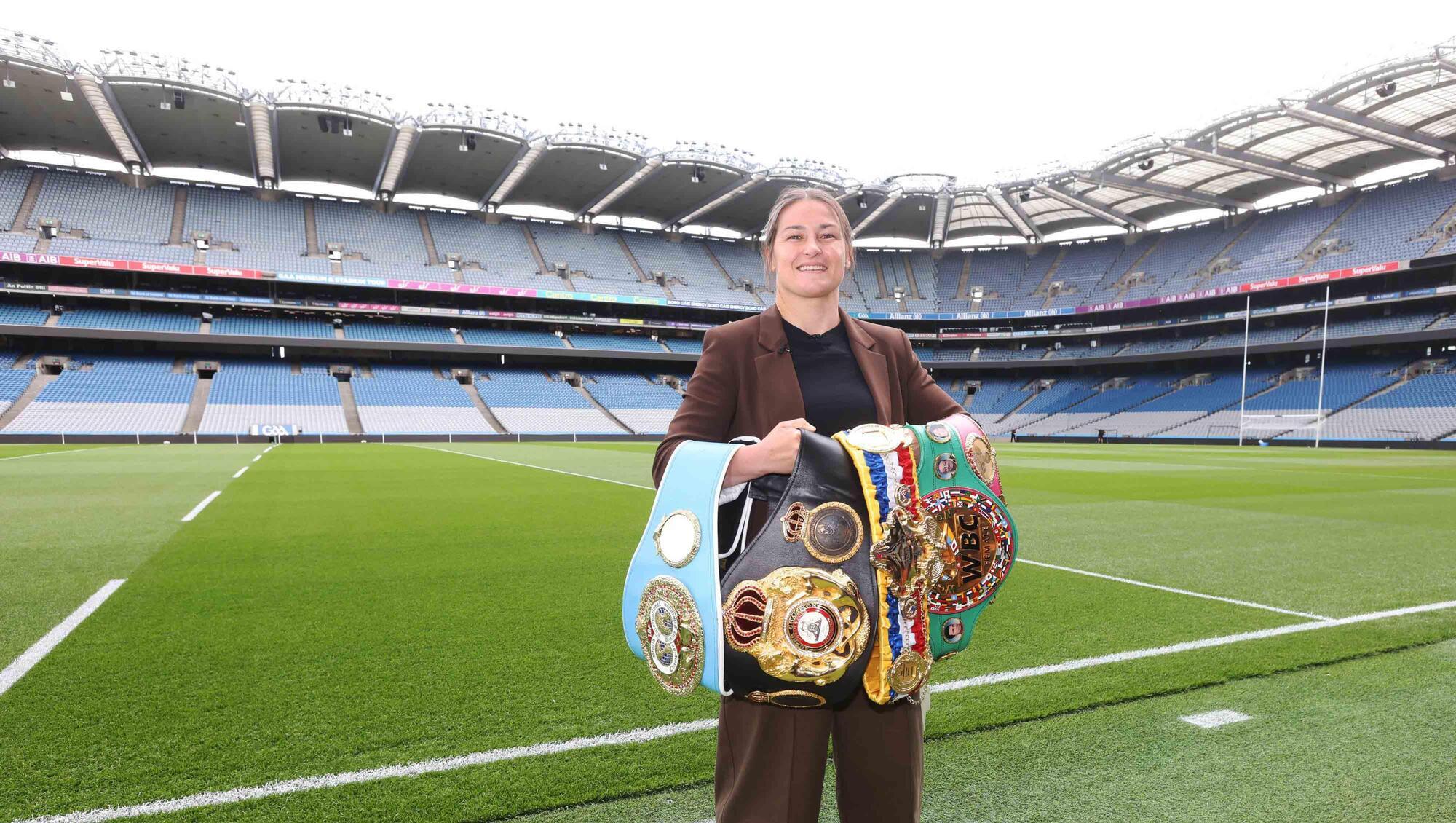 IBO light-welterweight champion Pierce O’Leary has set his sights on following in the footsteps of Irish compatriot Katie Taylor by fighting at Croke Park. Pic: Leon Farrell / Photocall Ireland