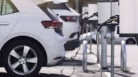 Charging stations for electric cars at a parking lot