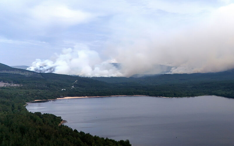 Firefighters have worked through the night tackling the wildfire which has led to the evacuation of residents in the Cairngorms. Picture: PA Firefighters have worked through the night tackling the wildfire which has led to the evacuation of residents in the Cairngorms. Picture: PA