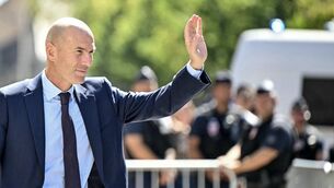 <p>WELCOME BACK: French legend Zinedine Zidane after a press conference to present him as the new head coach of France national team. Pic: Lou Benoist, AFP via Getty Images</p>