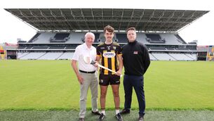 <p>Pictured are, Pat Horgan, Chairperson Cork Gaa, Tomas Sheehan, Kilbrittain and Jerry Riordan, Co-Op Superstores Retail Operations Manager. Pic: Jim Coughlan.</p>