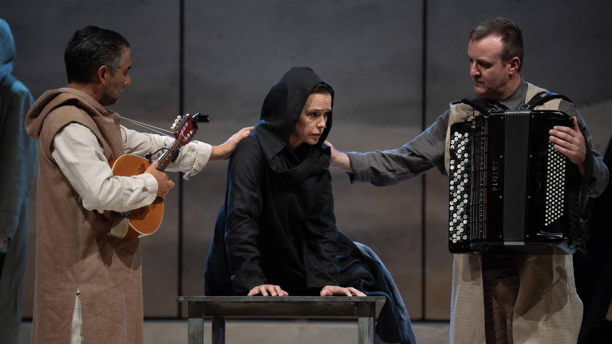 Ariel Hernandez, Sharon Carty, and Dermot Dunne in Testament. Picture: Pat Redmond