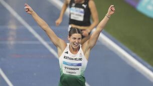 <p>GOLDEN CHANCE: Kate O'Connor celebrates. Pic: Inpho</p>