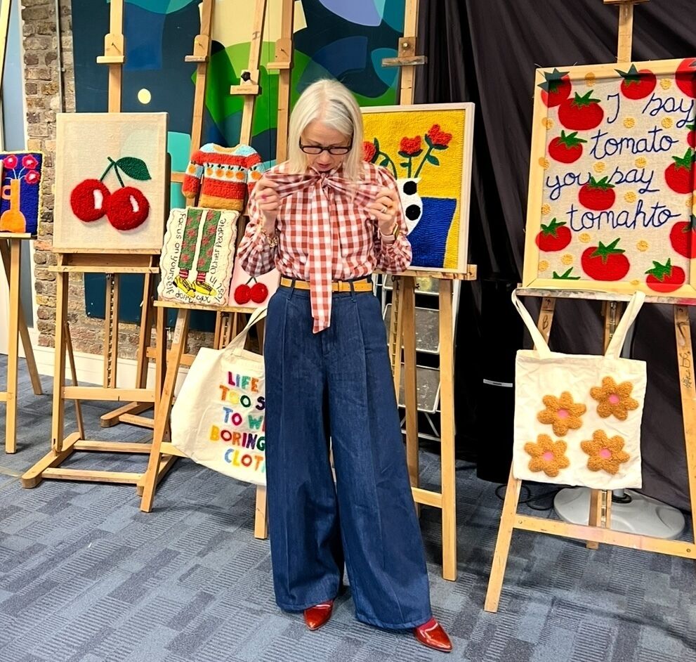 Joanne Mooney with some of her punch-needle artwork Joanne Mooney with some of her punch-needle artwork