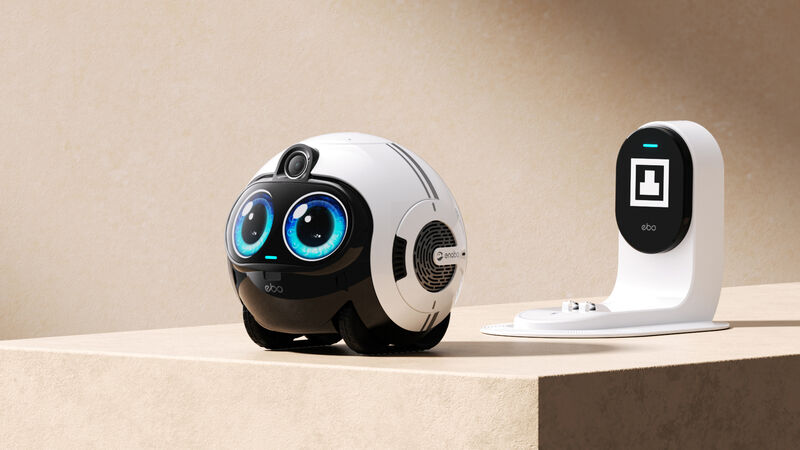 The EBO Max autonomously returns to the charging dock when the battery runs low. Picture: Enabot The EBO Max autonomously returns to the charging dock when the battery runs low. Picture: Enabot