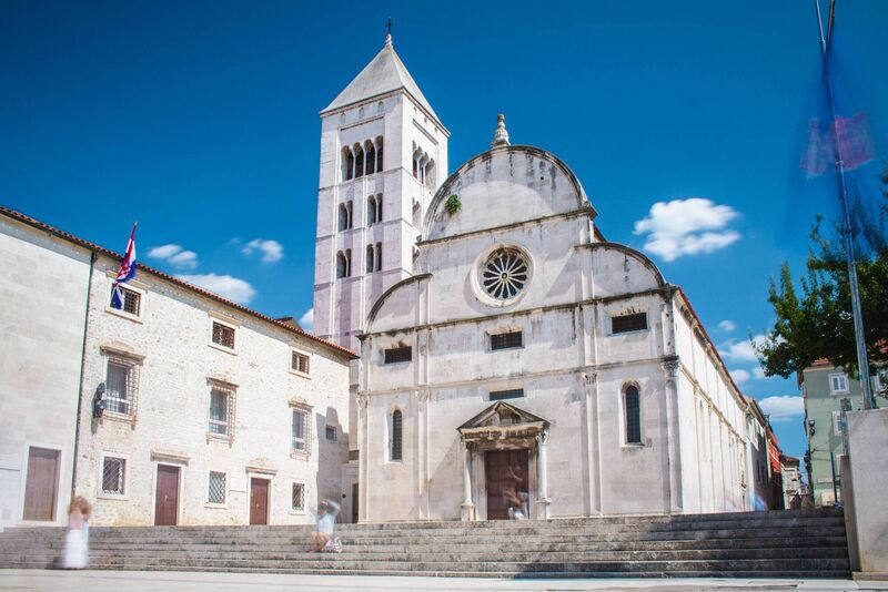 St. Mary's Church and Bell Tower at the ancient Roman Forum in Zadar