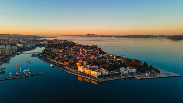 <p>The beautiful sunrise over Zadar and the Adriatic Sea</p>