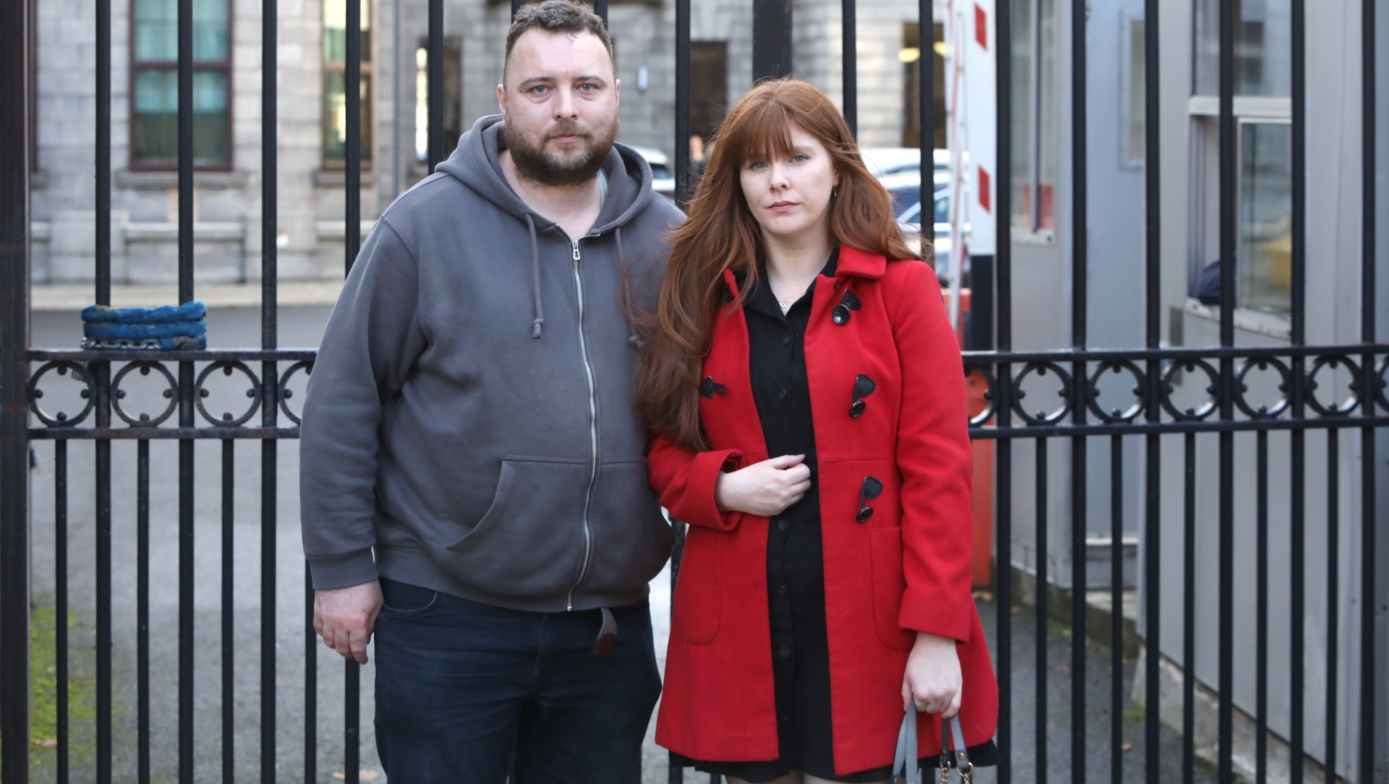 Fionn Bohane and Joanne Duggan from Carrigaline, Co Cork, outside the High Court last year after they settled a legal action with a €3.5m interim payout over the circumstances of their son CJ's birth at CUMH. Picture: Collins Courts