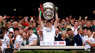 <p>Mayo’s Sam Callinan lifts the Sam Maguire after his team’s victory in the All-Ireland SFC final in Croke Park on Sunday. Picture: James Crombie/Inpho</p> <p>Mayo’s Sam Callinan lifts the Sam Maguire after his team’s victory in the All-Ireland SFC final in Croke Park on Sunday. Picture: James Crombie/Inpho</p>