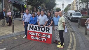 <p>Limerick retailers protest against mayor John Moran's plans to reduce traffic.</p> <p>Limerick retailers protest against mayor John Moran's plans to reduce traffic.</p>