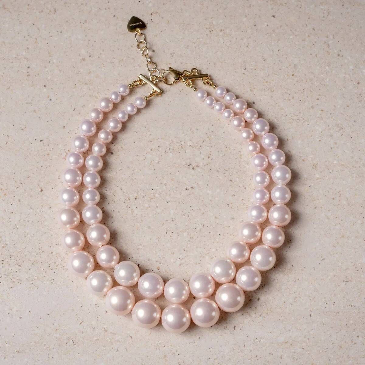 Double Tier Pink Pearl Necklace, €69.99, Meadows & Byrne. Double Tier Pink Pearl Necklace, €69.99, Meadows & Byrne.