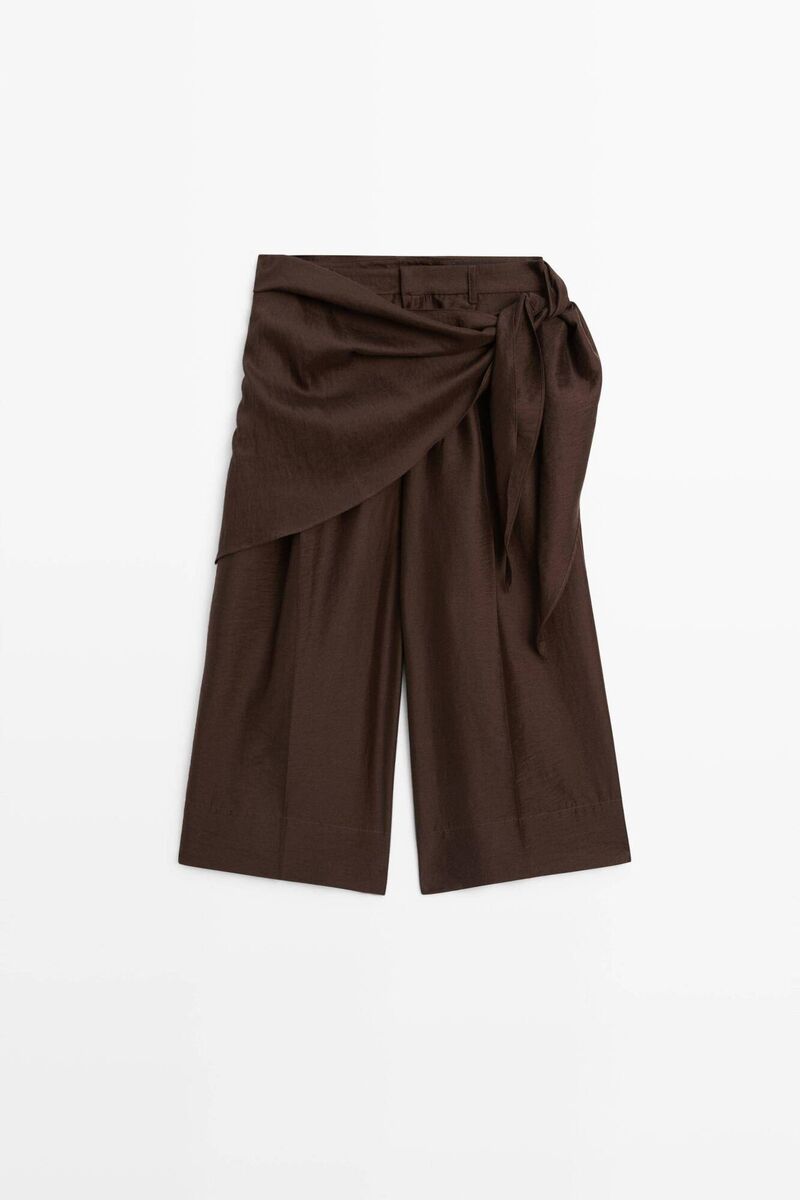 Long Flowing Bermuda Shorts with Scarf Detail, €80, Massimo Dutti Long Flowing Bermuda Shorts with Scarf Detail, €80, Massimo Dutti