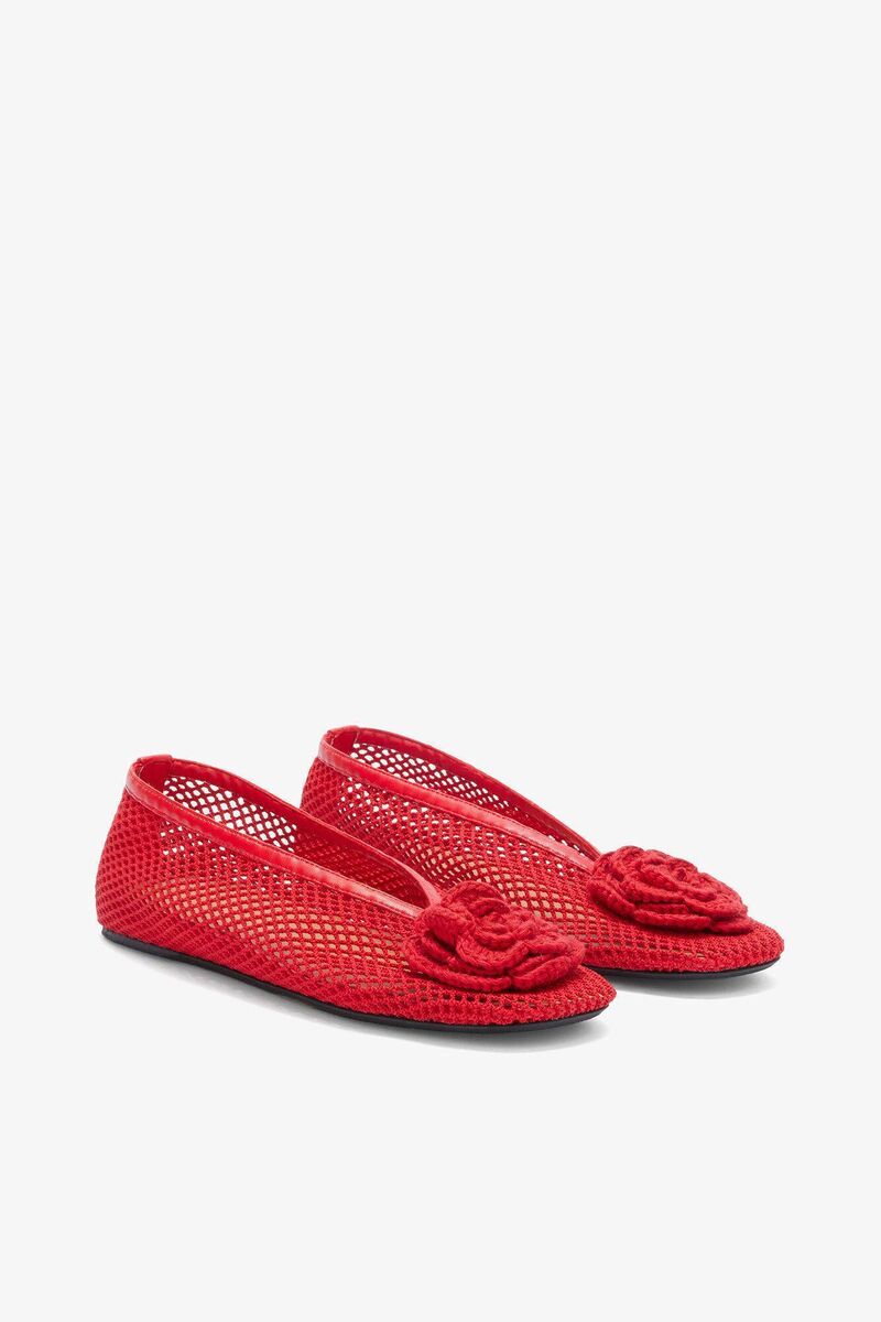 Jenny Ballerina in Red Mesh, €425, Ganni. Jenny Ballerina in Red Mesh, €425, Ganni.