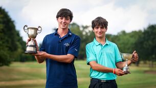<p>WINNERS: U16 Winner Inaki de la Macorra Escobar and U14 Winner Ruben Rivas McHugh. Pic: ©INPHO/Nick Elliott.</p>