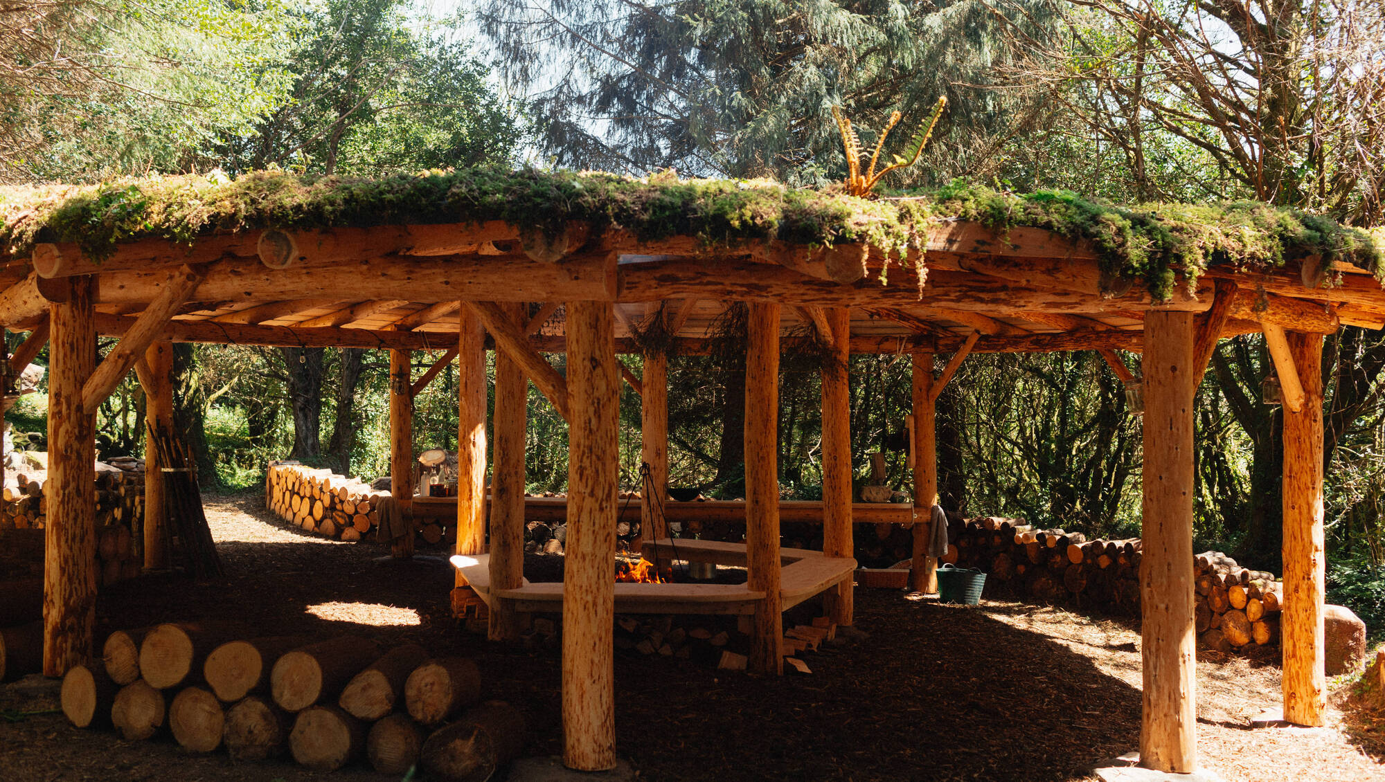 The Woodland Kitchen at Esk Mountain, where the nature restoration project hosts many of its pop-up meal events, including this summer's Taste the Wild series.