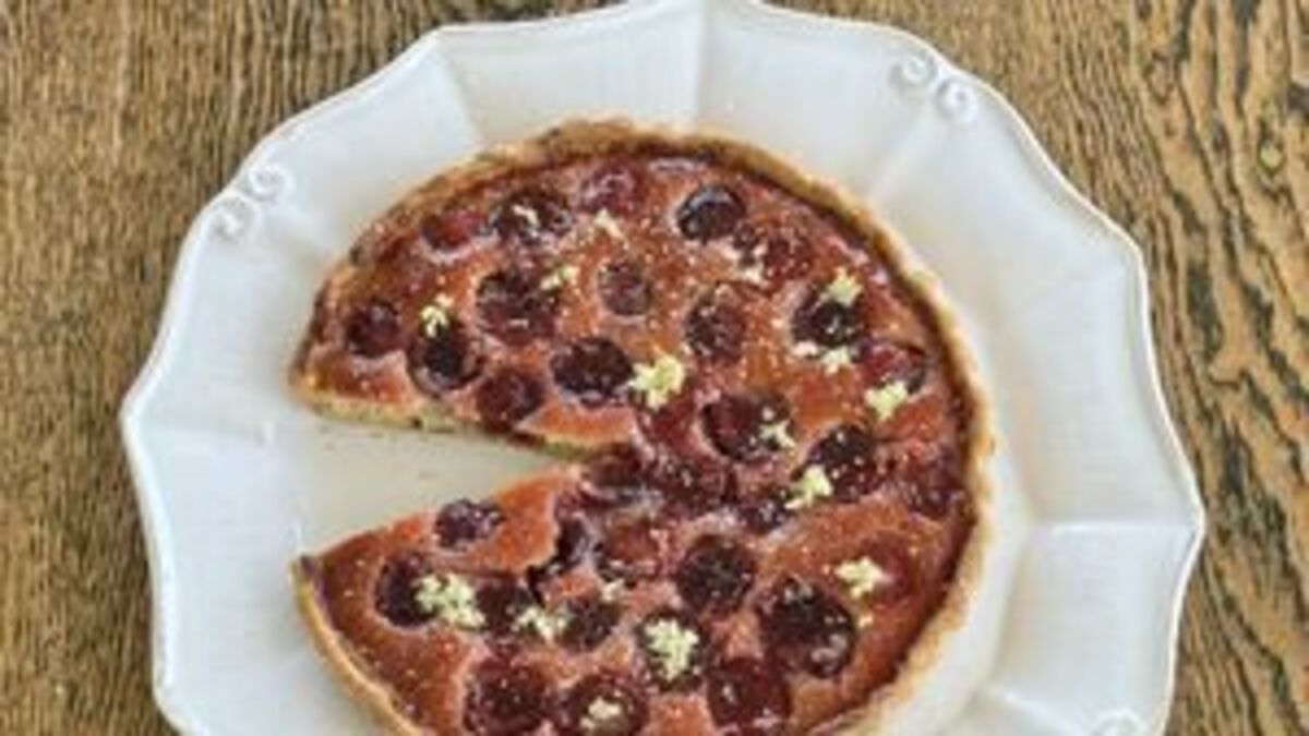 Meadowsweet and Cherry Frangipane Tart