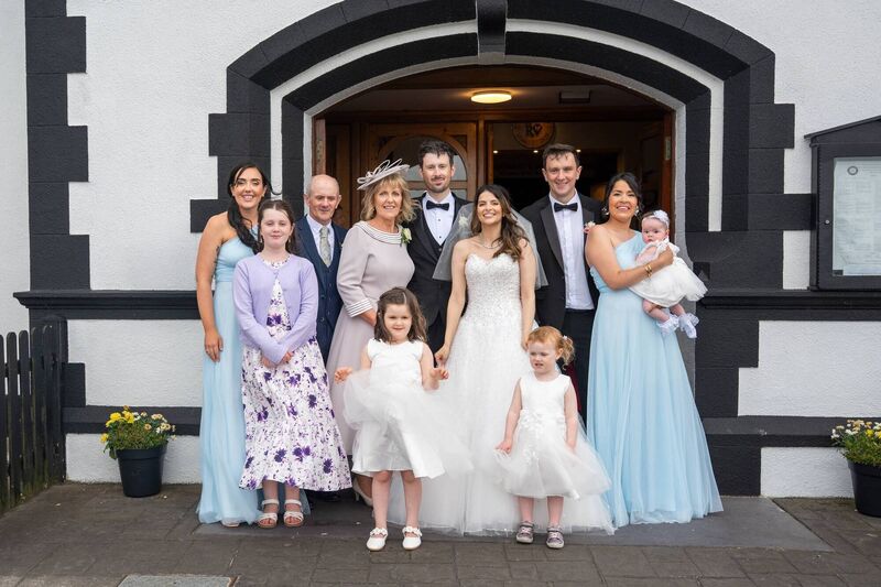 Fernanda Ferreira and Brian O’Connor with the groom's family. Pictures: Conor Healy Photography 