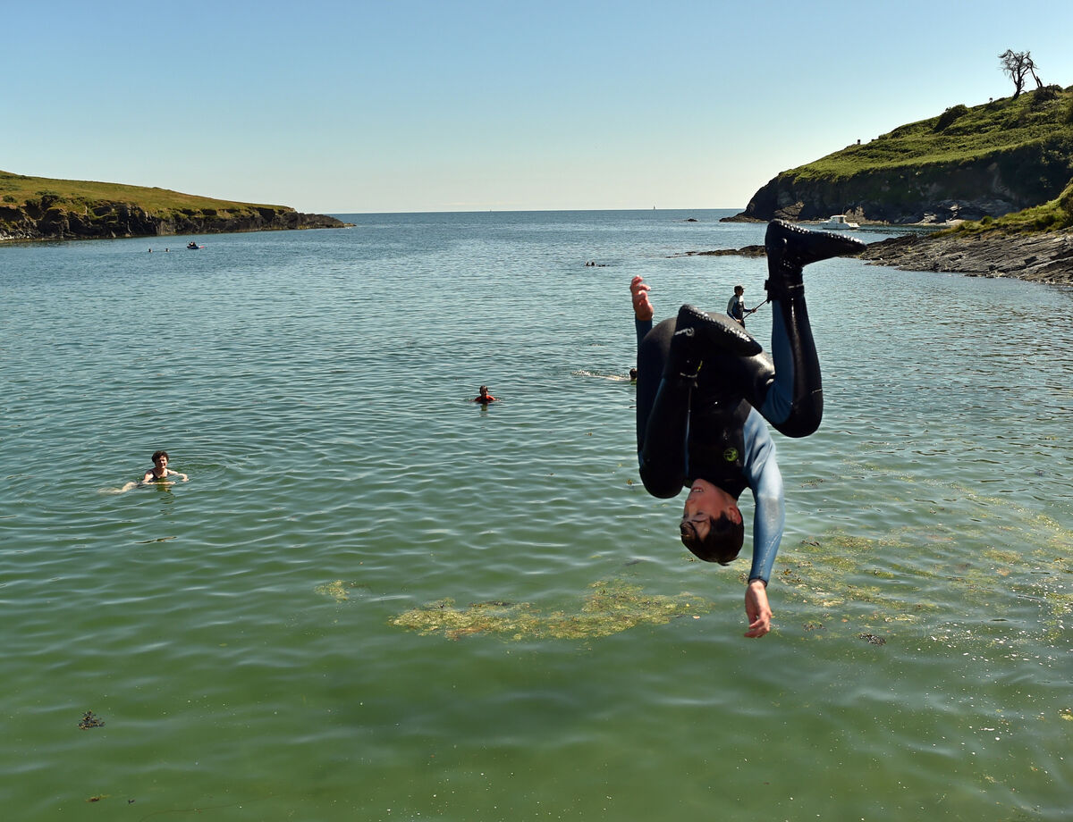 A Sandycove somersault. Picture: Eddie O'Hare A Sandycove somersault. Picture: Eddie O'Hare