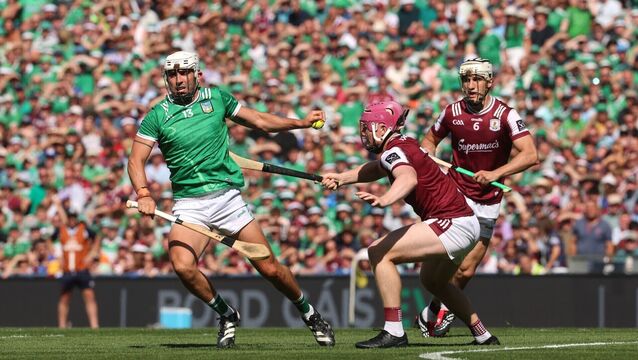 <p>Limerick's Aaron Gillane and Cillian Trayers of Galway during the All-Ireland Senior Hurling Championship Final at Croke Park on July 19. File picture: Bryan Keane/Inpho</p>