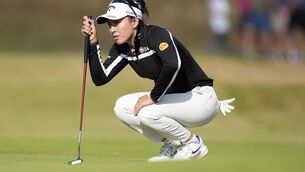 <p>Jeeno Thitikul of Thailand before putting a birdie on the 15th during day one of the AIG Women's Open 2026 at Royal Lytham &amp; St Annes. Picture:  Peter Byrne/PA</p>