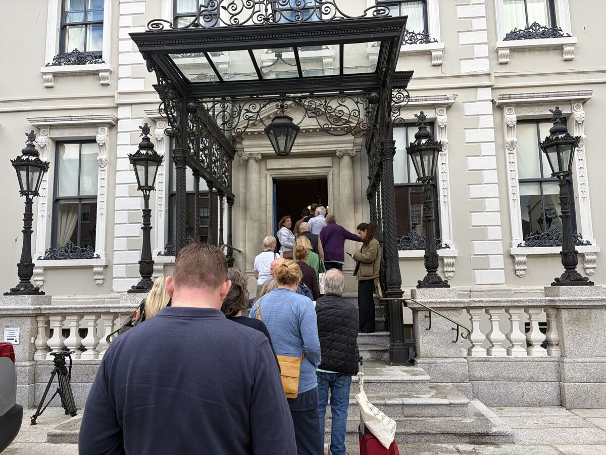 Members of the public queue up to sign the book of condolence for Glen Hansard shortly after it opened at the Mansion House in Dublin on Thursday. Picture: Gráinne Ní Aodha/PA Wire Members of the public queue up to sign the book of condolence for Glen Hansard shortly after it opened at the Mansion House in Dublin on Thursday. Picture: Gráinne Ní Aodha/PA Wire