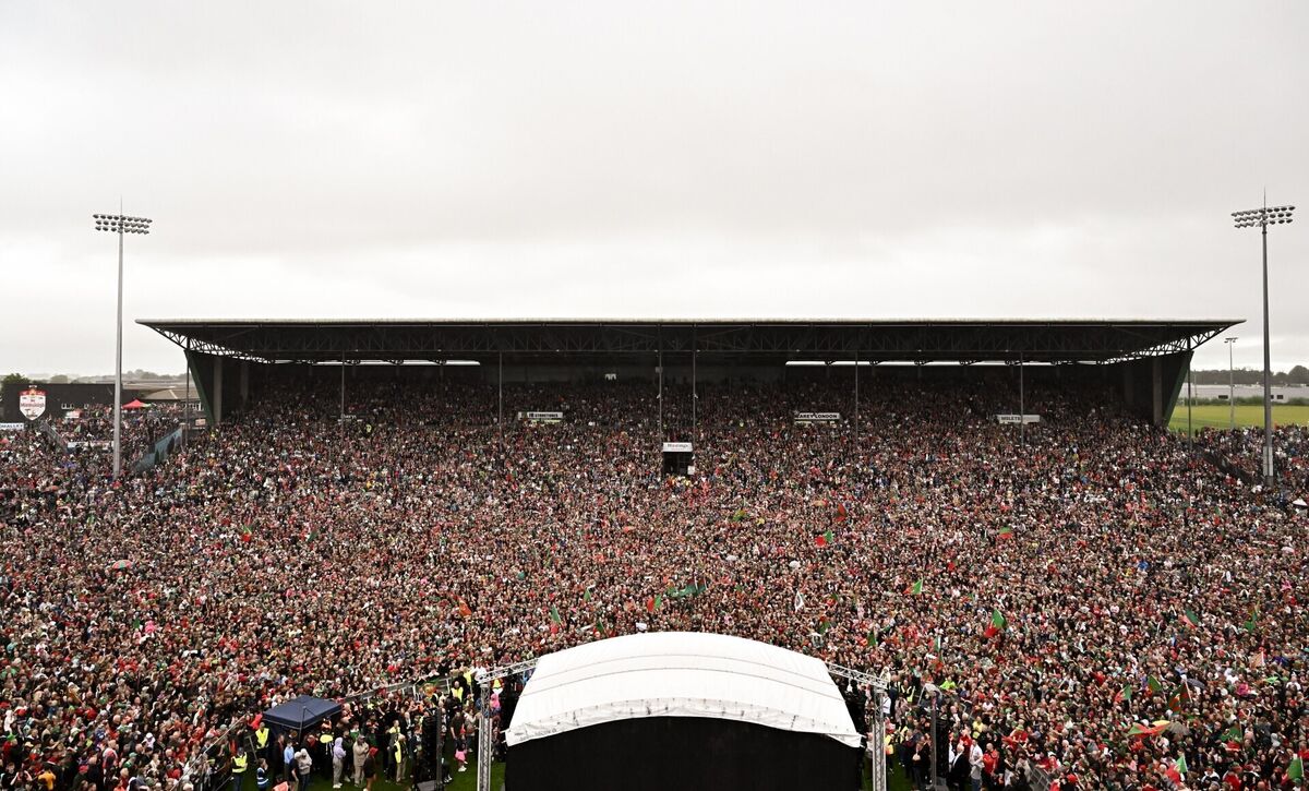 The teeming MacHale Park welcoming back the All-Ireland champions on Monday. Picture: Piaras Ó Mídheach/Sportsfile The teeming MacHale Park welcoming back the All-Ireland champions on Monday. Picture: Piaras Ó Mídheach/Sportsfile