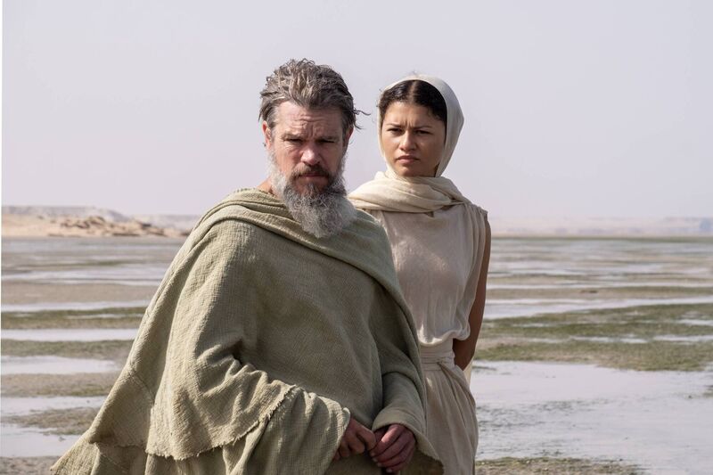 Matt Damon as Odysseus and Zendaya as Athena in The Odyssey, Christopher Nolan’s blockbuster movie adaptation of Homer's epic poem. Picture: Universal Studios Matt Damon as Odysseus and Zendaya as Athena in The Odyssey, Christopher Nolan’s blockbuster movie adaptation of Homer's epic poem. Picture: Universal Studios