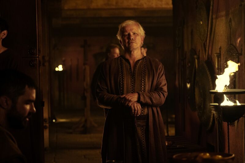 Abiding by Zeus's law of xenia, swineherd Eumaeus (John Leguizamo) offers Odysseus bed and board without knowing who he is in 'The Odyssey'. Picture: Melinda Sue Gordon/Universal Studios Abiding by Zeus's law of xenia, swineherd Eumaeus (John Leguizamo) offers Odysseus bed and board without knowing who he is in 'The Odyssey'. Picture: Melinda Sue Gordon/Universal Studios