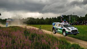 <p>The Irish crew of Josh McErlean/ Eoin Treacy (M-Sport Ford Puma Rally1) will be aiming to improve on last year's seventh place in Rally Finland. Picture: Jaanus Ree / Red Bull Content Pool. </p>