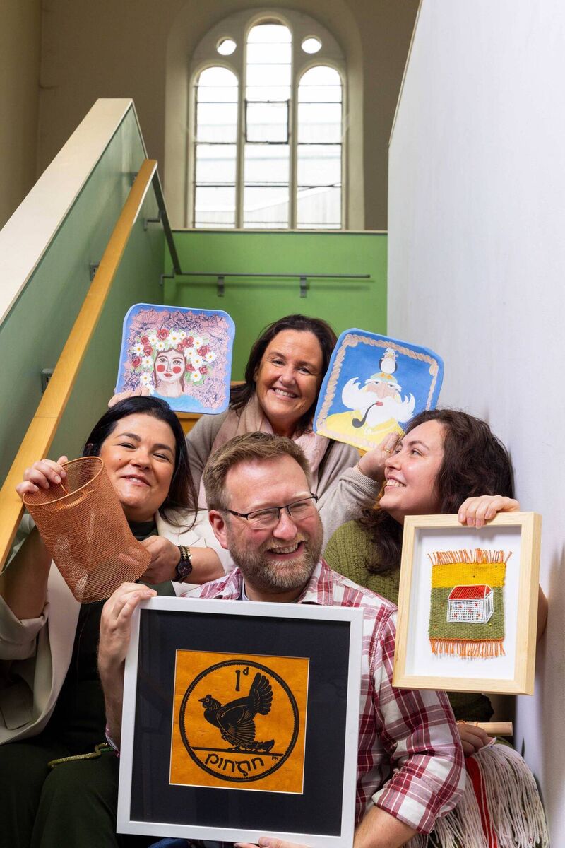 Cork Craft &amp; Design makers (clockwise from left), Fernanda Schneider, Diana Skalkos, Sabina Lucas and John Bastow, at St Peter's Cork on North Main Street. Picture: Michael O'Sullivan/OSM