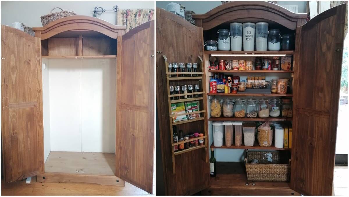 The pantry, before and after. 