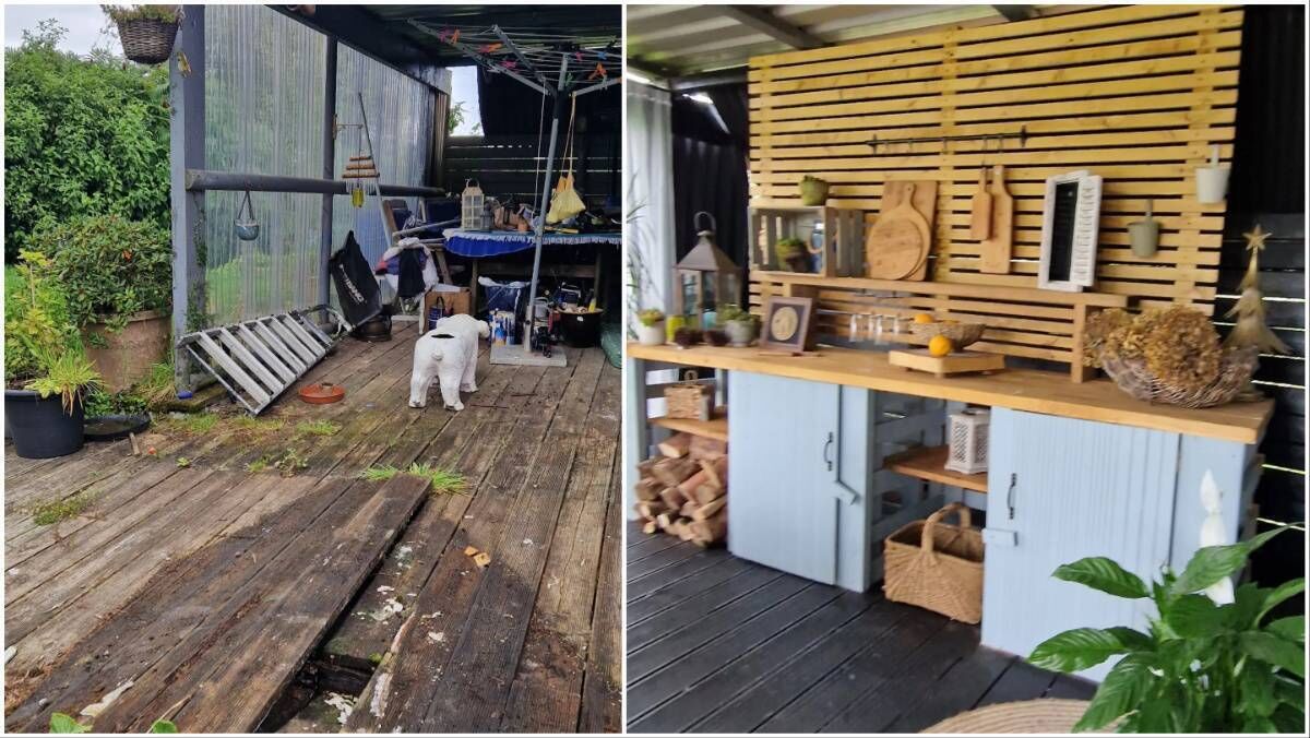 Decking, before and after. 