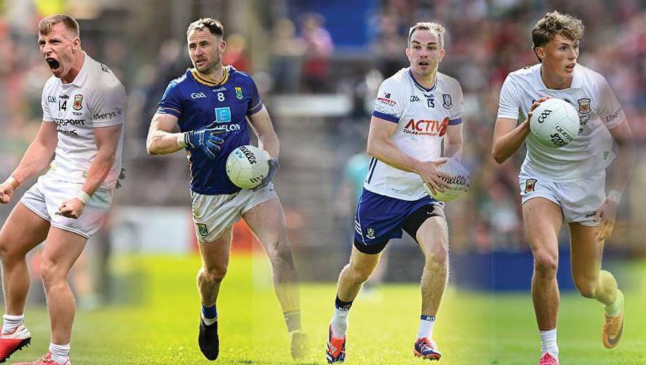 KEY CONTRIBUTORS: L-R: Mayo's Ryan O'Donoghue, Wicklow's Dean Healy, Monaghan's Jack McCarron and Mayo's Kobe McDonald. Pics: Sportsfile 