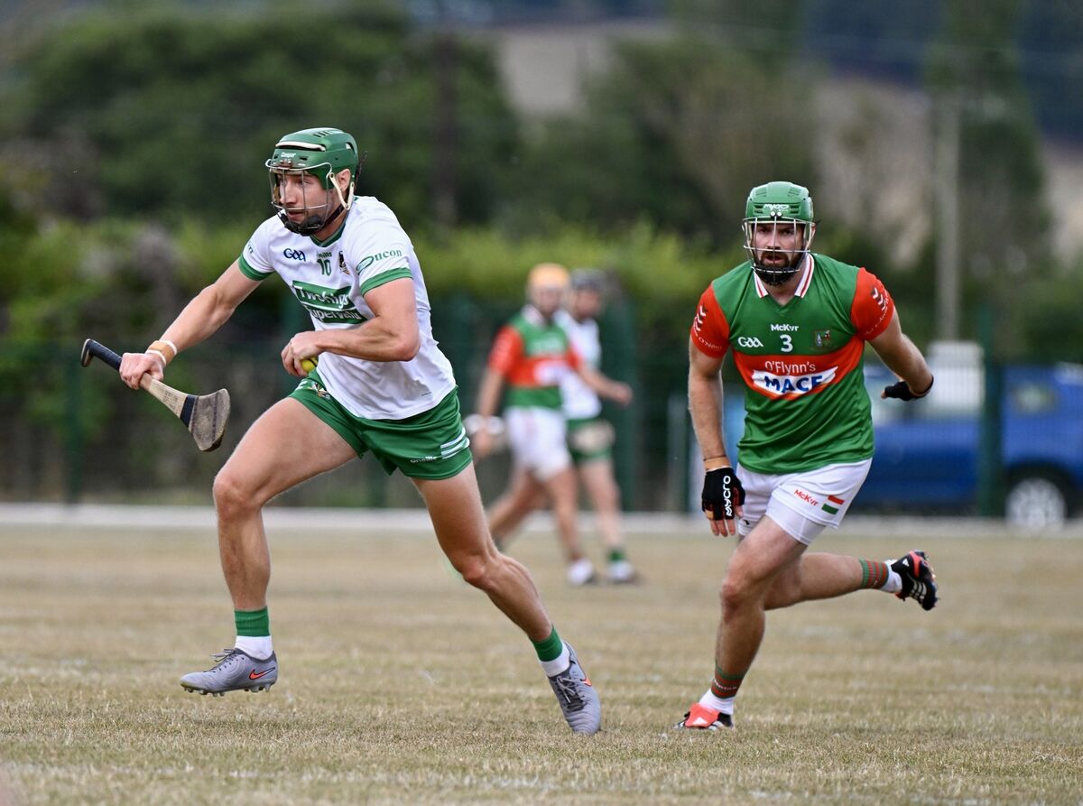 Paul Walsh in action for Kanturk against Daniel Harrington. Pic: Larry Cummins