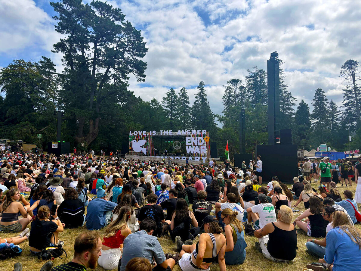 The audience gather for the Messages of Peace concert, The audience gather for the Messages of Peace concert,
