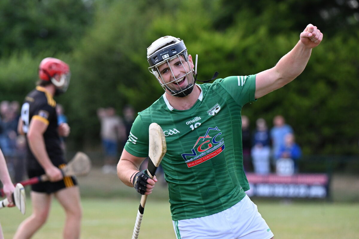  Barry Walsh celebrates his goal for Killeagh. Pic: Larry Cummins.