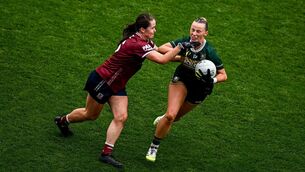 <p>Mikala Mulvihill of Kerry in action against Nicola Ward of Galway. Pic: Seb Daly/Sportsfile</p> <p>Mikala Mulvihill of Kerry in action against Nicola Ward of Galway. Pic: Seb Daly/Sportsfile</p>
