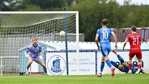 <p>FLYING TOMMY: Waterford's Tommy Lonergan heads to score his side's winner. Pic: Tyler Miller/Sportsfile</p> <p>FLYING TOMMY: Waterford's Tommy Lonergan heads to score his side's winner. Pic: Tyler Miller/Sportsfile</p>